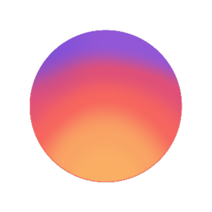 Vinci’s flowing coral, orange and violet sphere